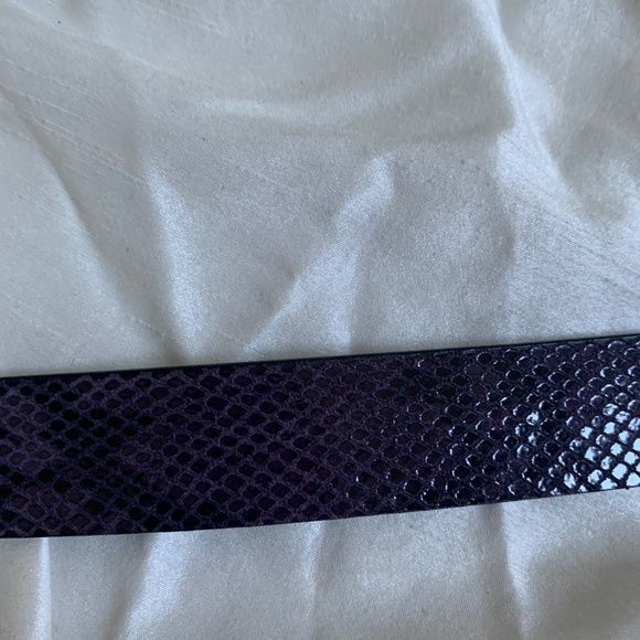 Michael Kors Purple/Black Snakeprint/Suede/Leather Reversible Belt sz S